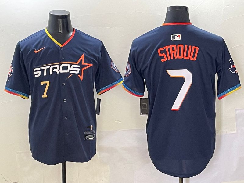 Men Houston Astros #7 Stroud Drak Blue Fourth generation Joint Name Nike 2025 MLB Jersey style 3